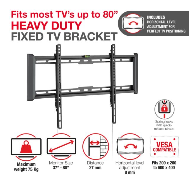 TTAP TTD604FLA LEVEL ADJUSTABLE Fixed, 27mm from wall, Max Weight 75Kg Up to 80inch