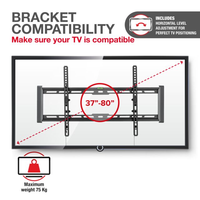 TTAP TTD604TLA Level Adjustable Tilt -10° / +4inch, 47Mm From Wall, Max Weight 75Kg Up To 80inch