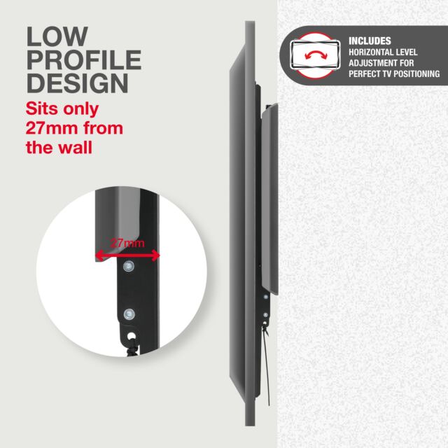 TTAP TTD804FLA LEVEL ADJUSTABLE Fixed, 27mm from wall, Max Weight 75Kg Up to 90inch
