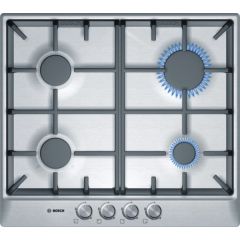 Bosch PCP6A5B90 B/Steel Built-In Gas Hob