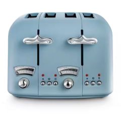 Delonghi CT04.AZ Blue Argento Flora 4 Slice Toaster 