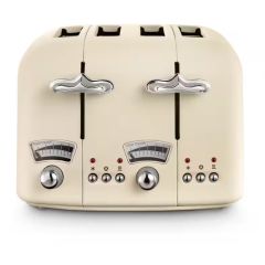 Delonghi CT04.BG Beige Argento Flora 4 Slice Toaster 