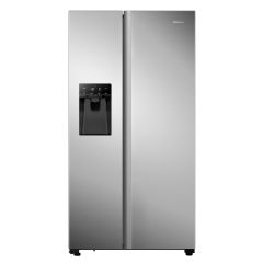Hisense RS694N4TIE 91Cm American Style Fridge Freezer (Non Plumbed) Ice/Water- Stainless Steel