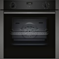 Neff B3ACE4HG0B 59.4cm Built In Electric Single Oven - Black with Graphite Trim