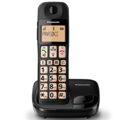 Panasonic KX-TGE110 Black Big Buttons Single Cordless Phone