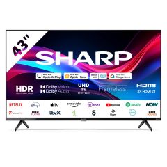 Sharp 4T-C43GJ4225K 43" 4K Uhd Frameless Smart Roku TV
