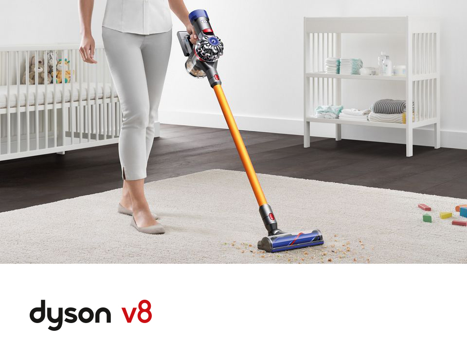 Dyson V8 Cordless Stick Vacuum in action