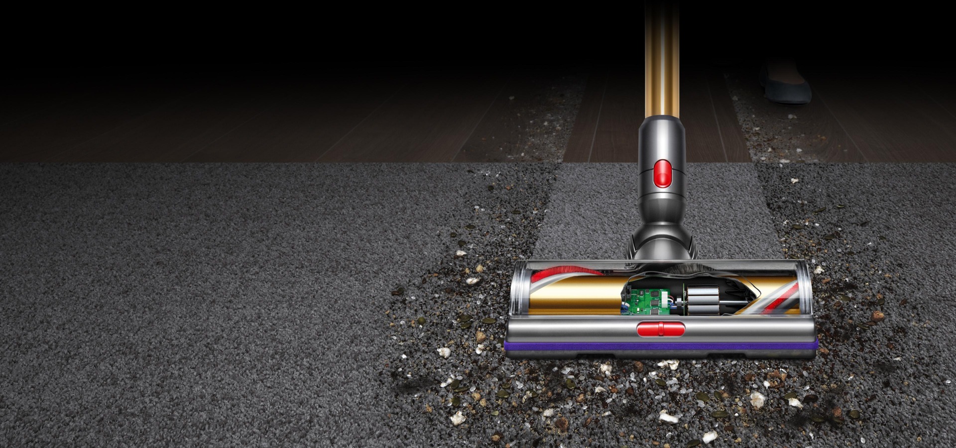 Dyson V11 intelligently adapts to different floor types