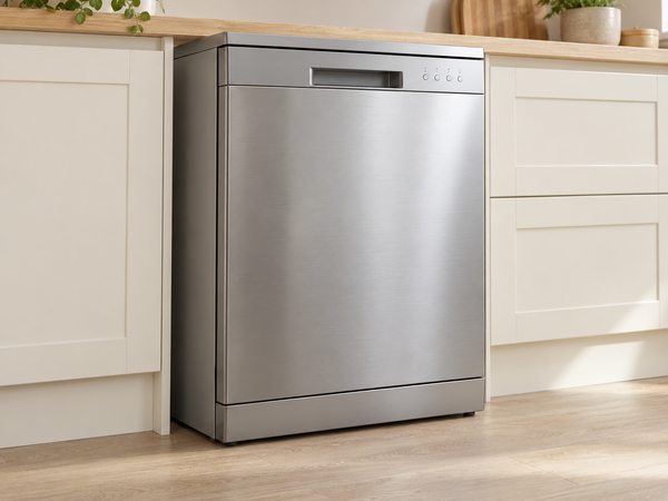 Illustration of a dishwasher with its own finished front